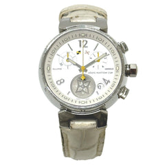 Louis Vuitton Q132C Tambour Wristwatch Silver — Good