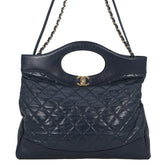 Chanel Chain Shoulder Bag, 31 Matelassé Large Aged Calfskin AS1010 2-way Handbag for Women CHANEL — Like New