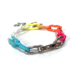 LOUIS VUITTON M00277 Watercolor Rainbow Charm Bracelet, Metal, Men's, Multicolor — Like New