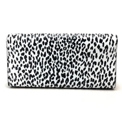 SAINT LAURENT Saint Laurent Paris 326079 Cassandra Leopard Bag Clutch Calf Leather Women's White Black — New - Store Return
