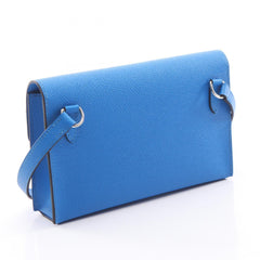 Hermes Snap To Go Shoulder Bag Handbag Leather Veau Epsom Women's Blue — New - Store Return