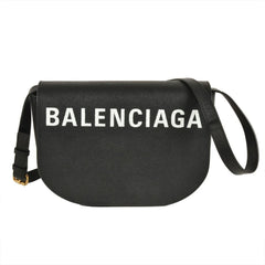 BALENCIAGA Ville Day Shoulder Bag Leather 542207 Black — Like New