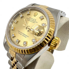 ROLEX Datejust 10P Diamond Stainless Steel 18K Yellow Gold Dial 69173G L-serial Two-tone Automatic Women's Watch — Very Good