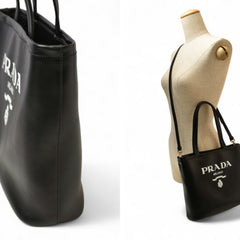 Prada 2-way tote/shoulder bag, 1BG507, in soft calf leather with strap — Like New