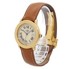 Cartier Must Ronde Vermeil LM W1006822 Women's Watch, Date, Ivory, SV925 Quartz Watch — Very Good