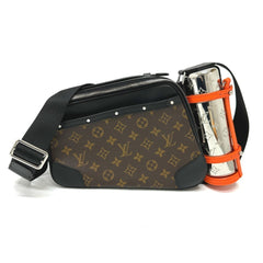LOUIS VUITTON M46462 Monogram Macassar Biker Messenger Shoulder Bag in Canvas, Men's, Brown, Like New — Like New