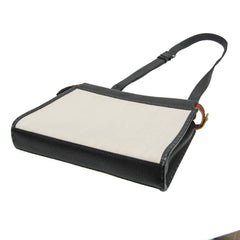 Fendi Selleria Peekaboo Fit Mini 7VA422 Women's Leather,Canvas Handbag,Shoulder Bag Gray,White — Like New