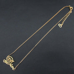 Vintage Christian Dior logo chain necklace pendant in GP gold for women — Like New