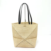LOEWE Puzzlefold Tote Medium Raffia Natural Bag A779G50X08 Unused — New - Store Return
