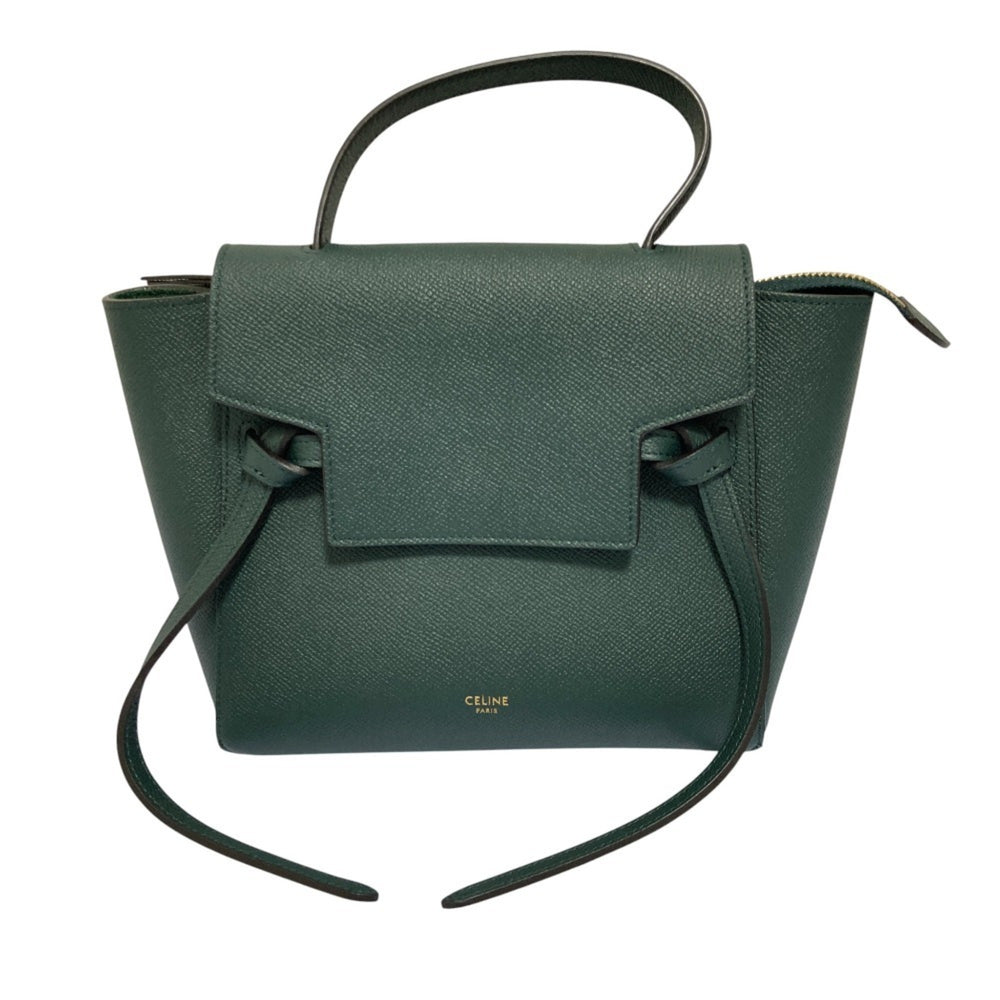 CELINE Nano Belt Bag, 2-Way Shoulder Bag/Handbag, Green, Women's — Like New