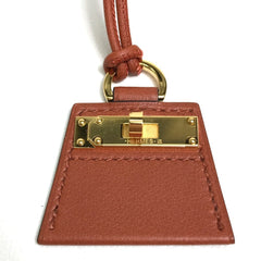 HERMES Mon Petit Kelly PM Necklace Leather Women's Brown — New - Store Return