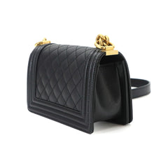 Chanel Boy Small Chain Shoulder Handbag, Caviar Leather, Black, A67085, Gold Hardware — New - Store Return