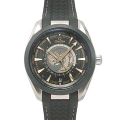 Omega Seamaster Aqua Terra GMT Worldtimer Master Co-Axial 220 32 43 22 10 001 Men's Watch Date Green Automatic — Like New