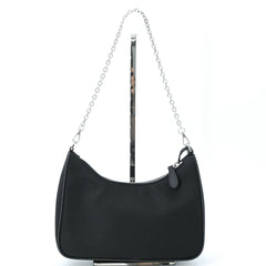 PRADA Re-Edition 2005 Nylon Leather Shoulder Handbag for Women, Black — New - Store Return