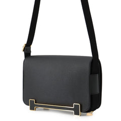 Hermes Shoulder Bag Geta Black Epsom Leather G Stamp HERMES Handbag — Like New