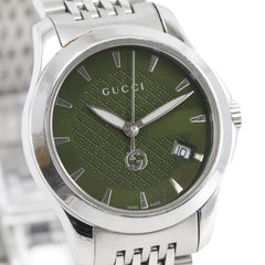Gucci GUCCI watch 126.5 Stainless steel quartz analog green dial women's — Good