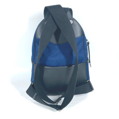 HERMES H Sac Addo All Back Backpack Bicolor Rucksack Leather Canvas Men's Blue E-241127-5 — Like New