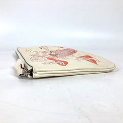 HERMES Hermes Carre Pocket Long Accessory Case Flat Pouch Bag Clutch Leather Women's Ivory — Like New