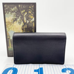 GUCCI GG Marmont Shoulder Bag 499782 Black Leather Women's Crystal Jewel Chain Wallet — Like New