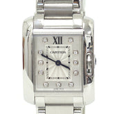 Cartier women's watch Tank Anglaise SM W4TA0003, diamond, stainless steel, quartz, silver dial, polished — Very Good
