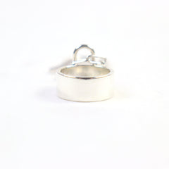 HERMES Alpha Kelly AG925 Clochette Cadena Double Ring - Silver Accessory, Size 49 (Japanese Equivalent), Made in France, Weight 11.37g, Women's — Like New