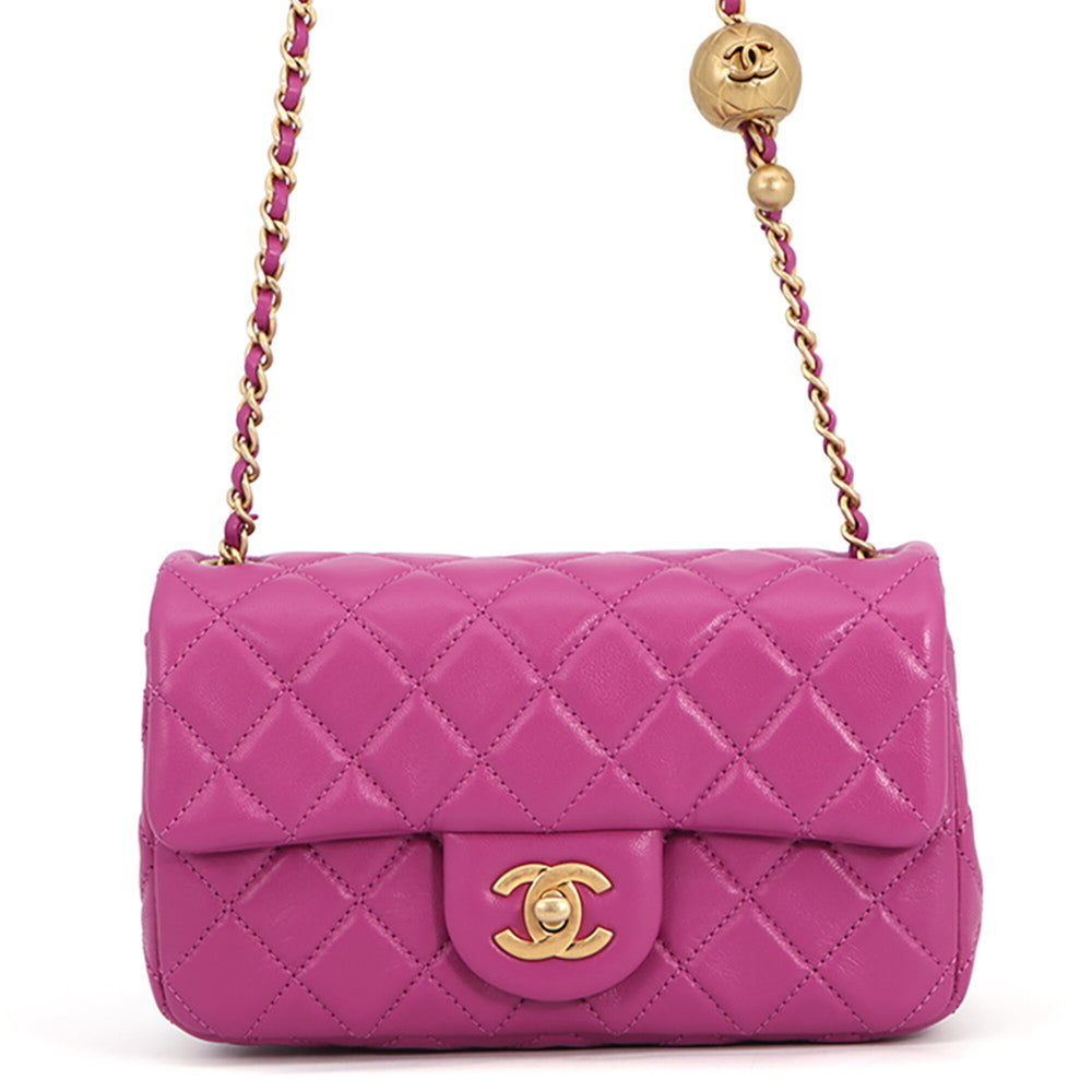Chanel Chain Shoulder Bag, Coco Mark, Matelassé 20, Ball, Lambskin, AS1787, CHANEL, Handbag, Women's, CHANEL — Like New