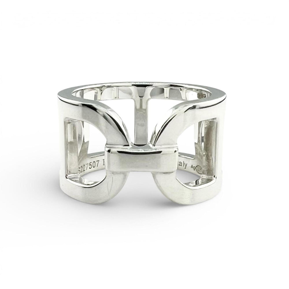 HERMES Everchaine d'Ancre AG925 Ring, 2021 model, Silver, Size 48, with case, Made in Italy, Weight: 5.6g, Women's — Like New