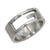 Gucci Branded Ring Silver G Cut 032661 09840 8106 ec-20394 Size 16 Ag 925 SILVER GUCCI — Like New