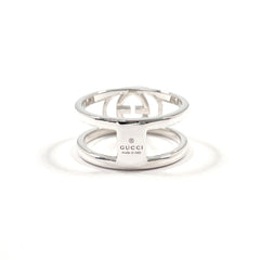 GUCCI Interlocking G Wide Ring, Sterling Silver 925, Size 15, Silver, Men's — Like New