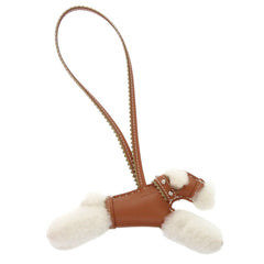 Hermes Badie Studded Sheepskin Agneau Milo Gold Silver Hardware K Stamp (Made in 2025) Accessory Bag Charm Brown 1268 HERMES — New - Store Return