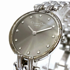 Christian Dior Bacilla watch, total weight 37.8g, stainless steel, quartz movement, gunmetal dial, D44-120 — Good