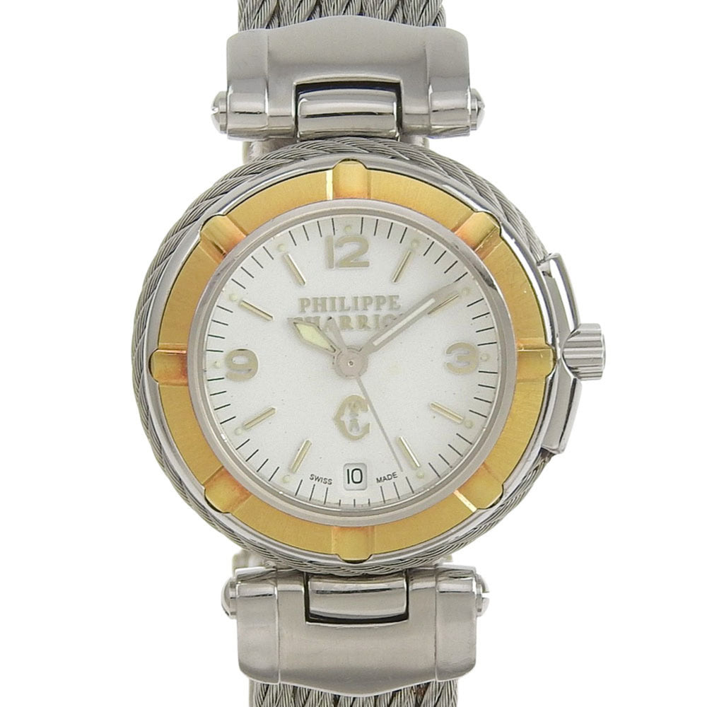 CHARRIOL Wristwatch 53.97.3654 Stainless Steel Quartz Analog Display White Dial Women's — Good