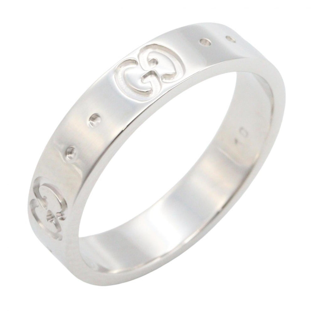 Gucci Icon Ring, 18K White Gold (WG), Women's Silver Tone — Like New