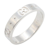 Gucci Icon Ring, 18K White Gold (WG), Women's Silver Tone — Like New