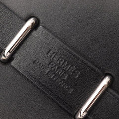 Hermes Herbag Zip Mini Shoulder Bag Handbag Canvas Leather Toile H Vache Hunter Women's Gray/Black — New - Store Return