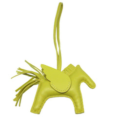 Hermes Rodeo Pegasus PM Annu Milo B stamp (2023 model) Lime So Yellow Bag Charm Keychain 1222HERMES — Like New