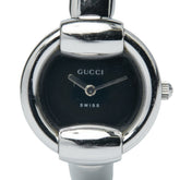 Gucci Bangle Watch, 1400L Quartz Movement, Black Dial, Stainless Steel, Women's, GUCCI — Good
