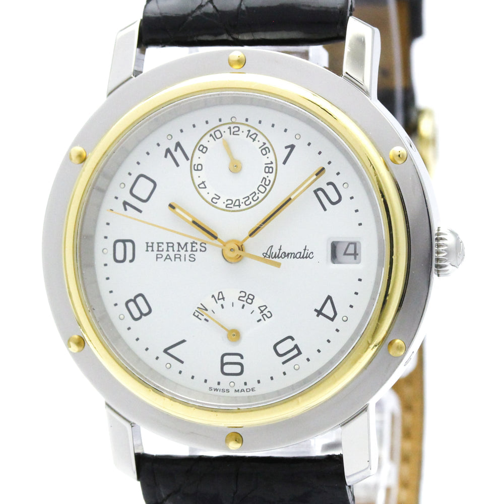 HERMES Clipper Power Reserve Gold Plated Steel Mens Watch CL5.720 Polished — Very Good