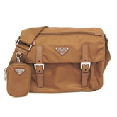 Prada Re-Nylon Crossbody Bag 1BD953 Men,Women Nylon,Leather Shoulder Bag Brown — Like New