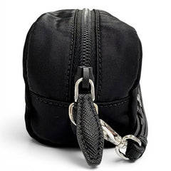 PRADA 1NS175 Vera Re-Nylon Mini Pouch Small Current Model Triangle Logo Plate Cosmetic Black Made in Italy Women's — Like New