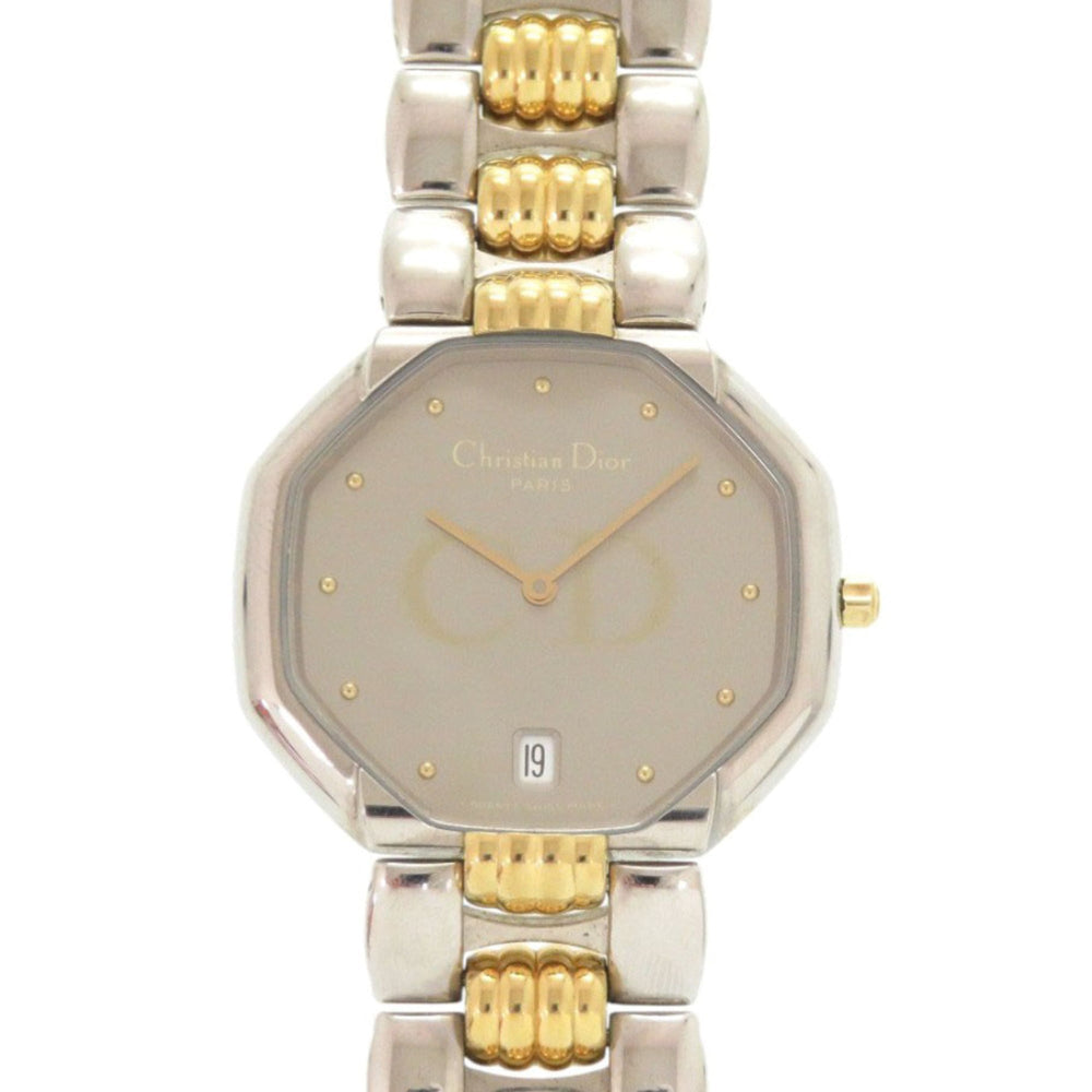 Christian Dior Octagon 45.204 Stainless Steel Silver and Gold Quartz Watch with Guarantee 0029 — Good