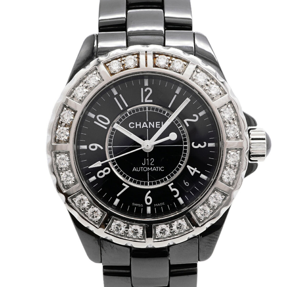 Chanel J12 Diamond Bezel H1174 Black Dial Men's Watch — Good