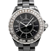 Chanel J12 Diamond Bezel H1174 Black Dial Men's Watch — Good