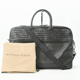 BOTTEGA VENETA Intrecciato Leather Shoulder Bag, Black, Men's, 405557 — New - Store Return