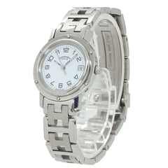 Hermes Clipper CL4 210 Women's Watch, Date Display, White Quartz Watch — Very Good