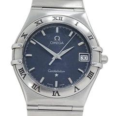 Omega Constellation 1512.40 Men's Watch, Brand Name, Date, Quartz, Stainless Steel (SS), Silver/Navy — Good