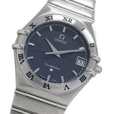 Omega Constellation 1512.40 Men's Watch, Brand Name, Date, Quartz, Stainless Steel (SS), Silver/Navy — Good