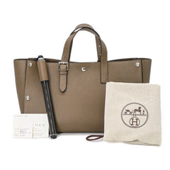 HERMES Sac Vello handbag, Taurillon Clemence leather, women's, Etoupe — New - Store Return