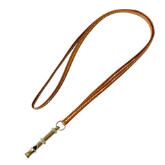 HERMES Hermes Siffler Whistle Necklace Brown Silver Color Women's — Like New
