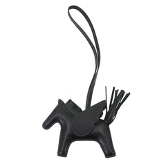 Hermes HERMES So Black Rodeo Pegasus PM Accessory Bag Charm Agneau Milo Swift W Stamp — New - Store Return